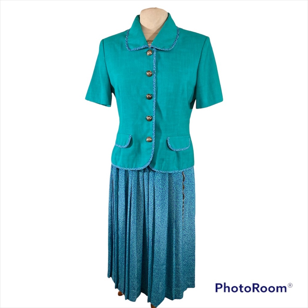 2-Piece Aqua and Blue Skirt Set